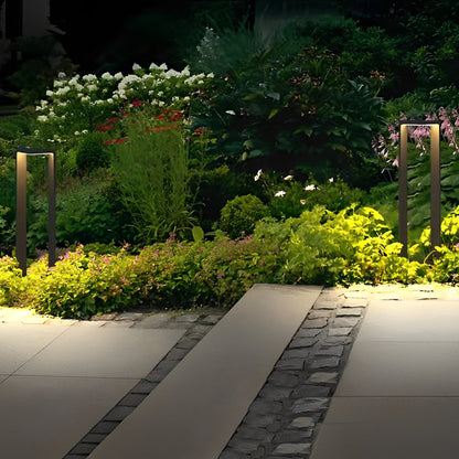 Geometric Design Waterproof LED Black Modern Outdoor Pathway Lights