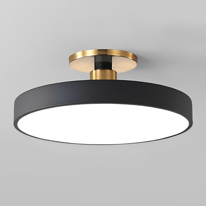 Modern Thick Circular LED Nordic Semi-Flush Mount Ceiling Light