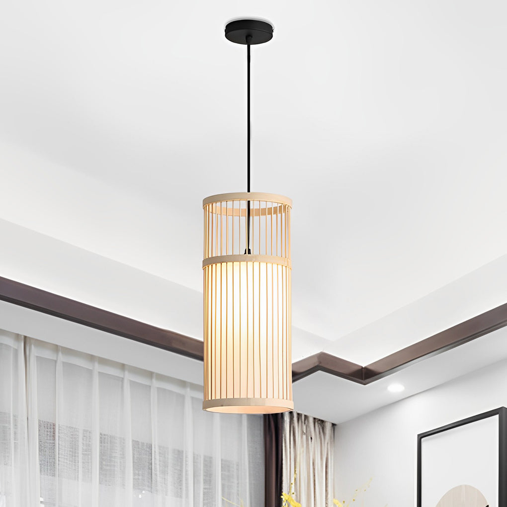 Creative Minimalist Bamboo Hand Woven LED Retro Modern Pendant Lights