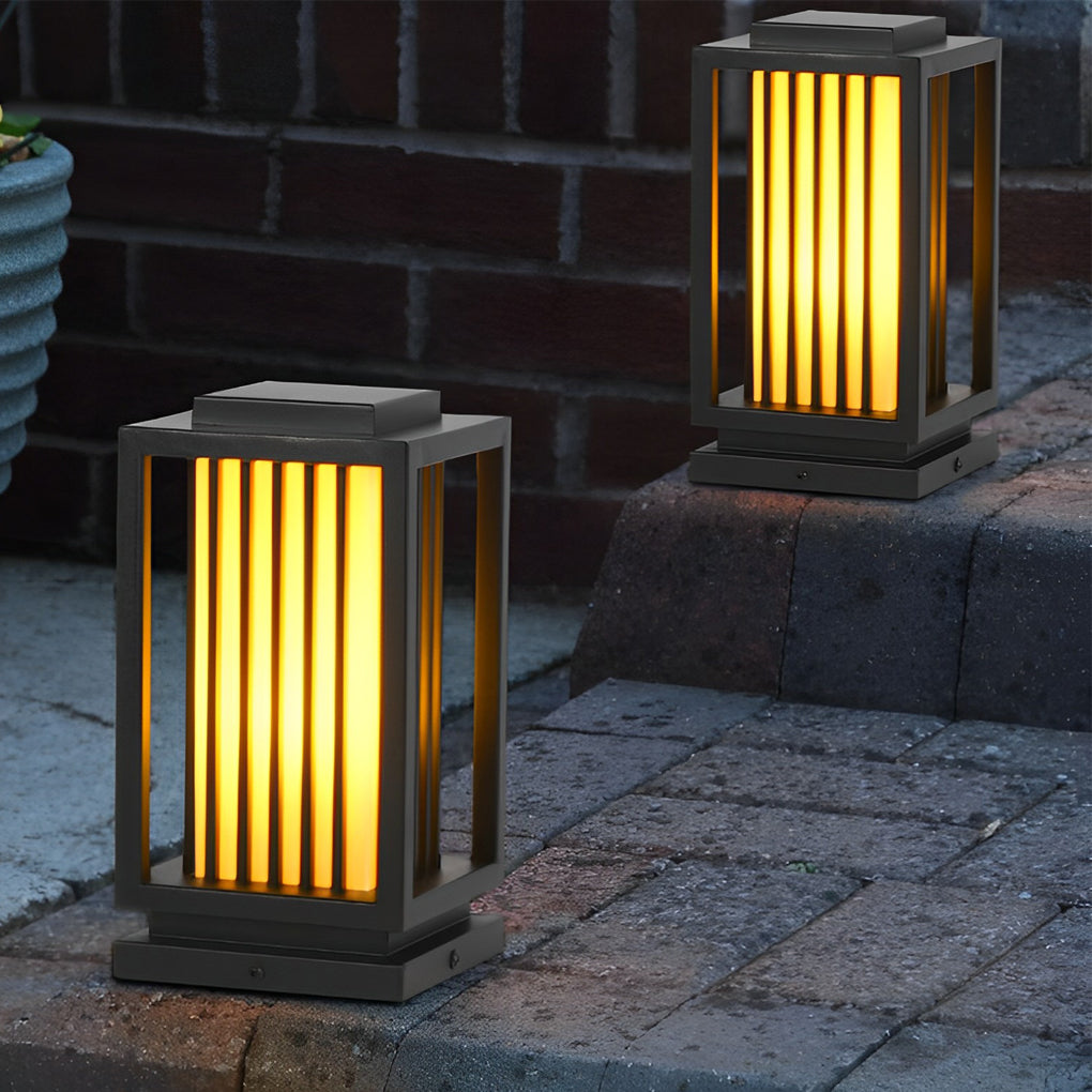 Minimalist Vertical Strip Shape Waterproof LED Black Outdoor Lawn Lamp