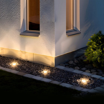 5-Light LED Modern Square In-Ground Well Lights Step Deck Lighting with Light Sensor for Pathways