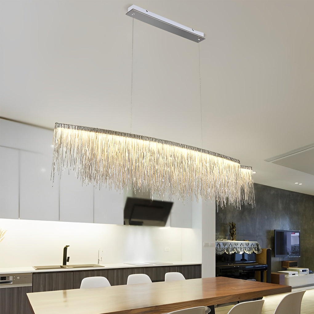 Aluminum Tassels Chain LED Dimmable Post-Modern Dining Room Chandelier