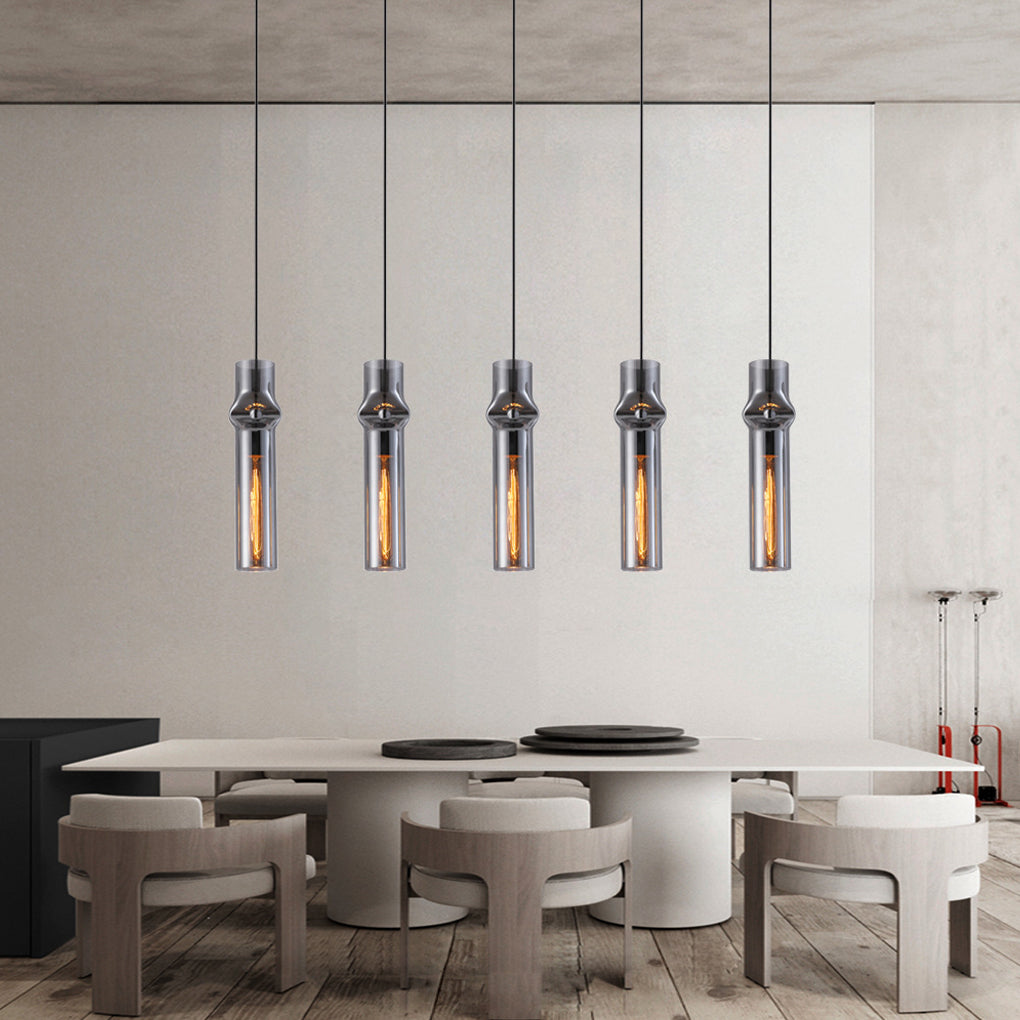 Creative Cylindrical Glass Iron Post-modern Pendant Lights Chandelier