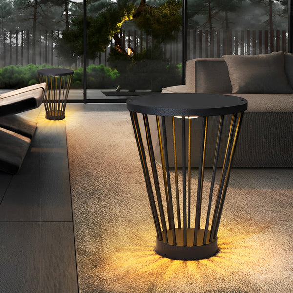 Modern Integrated Outdoor LED Floor Lamp with Tabletop