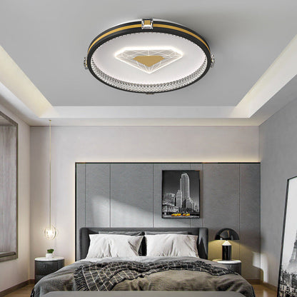 Circular Geometric Three Step Dimming LED Modern Ceiling Lights Fixture