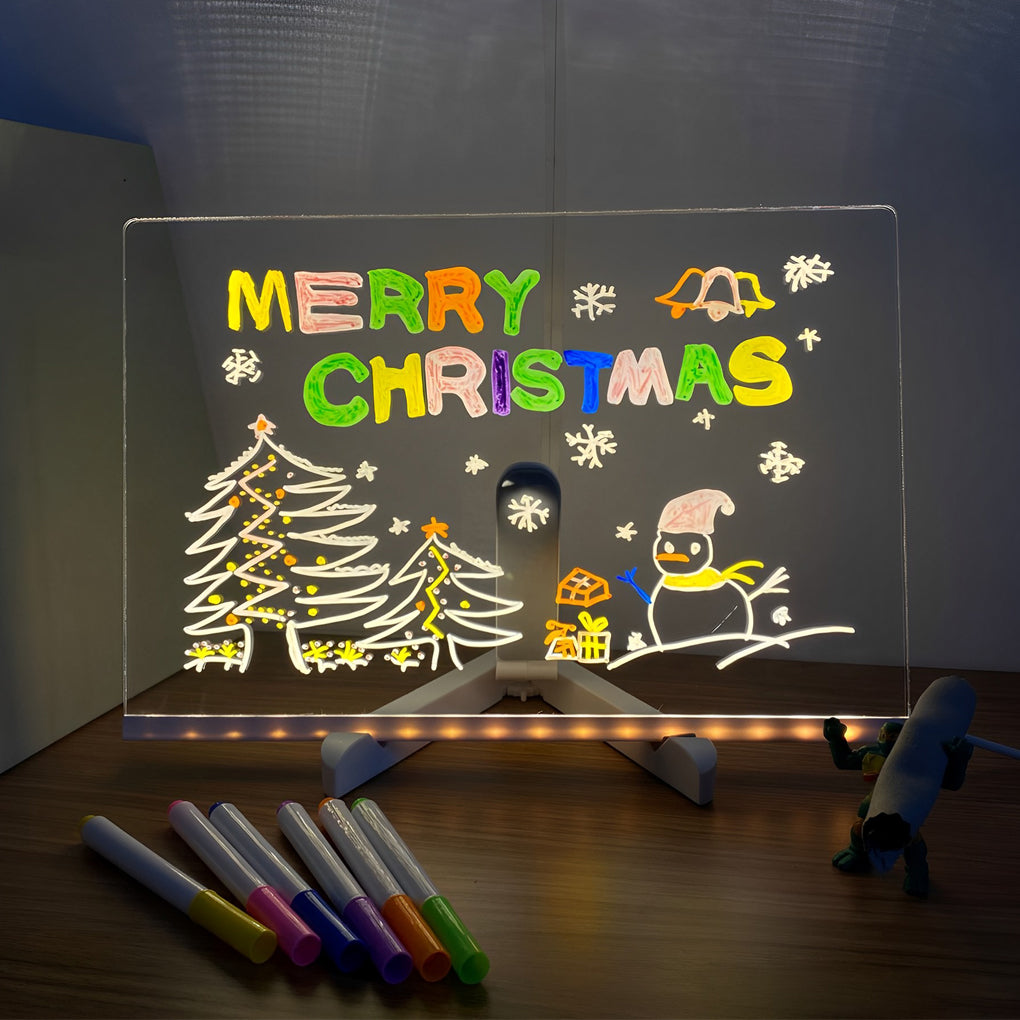 LED Acrylic Message Board Colorful Writable Table Lamp