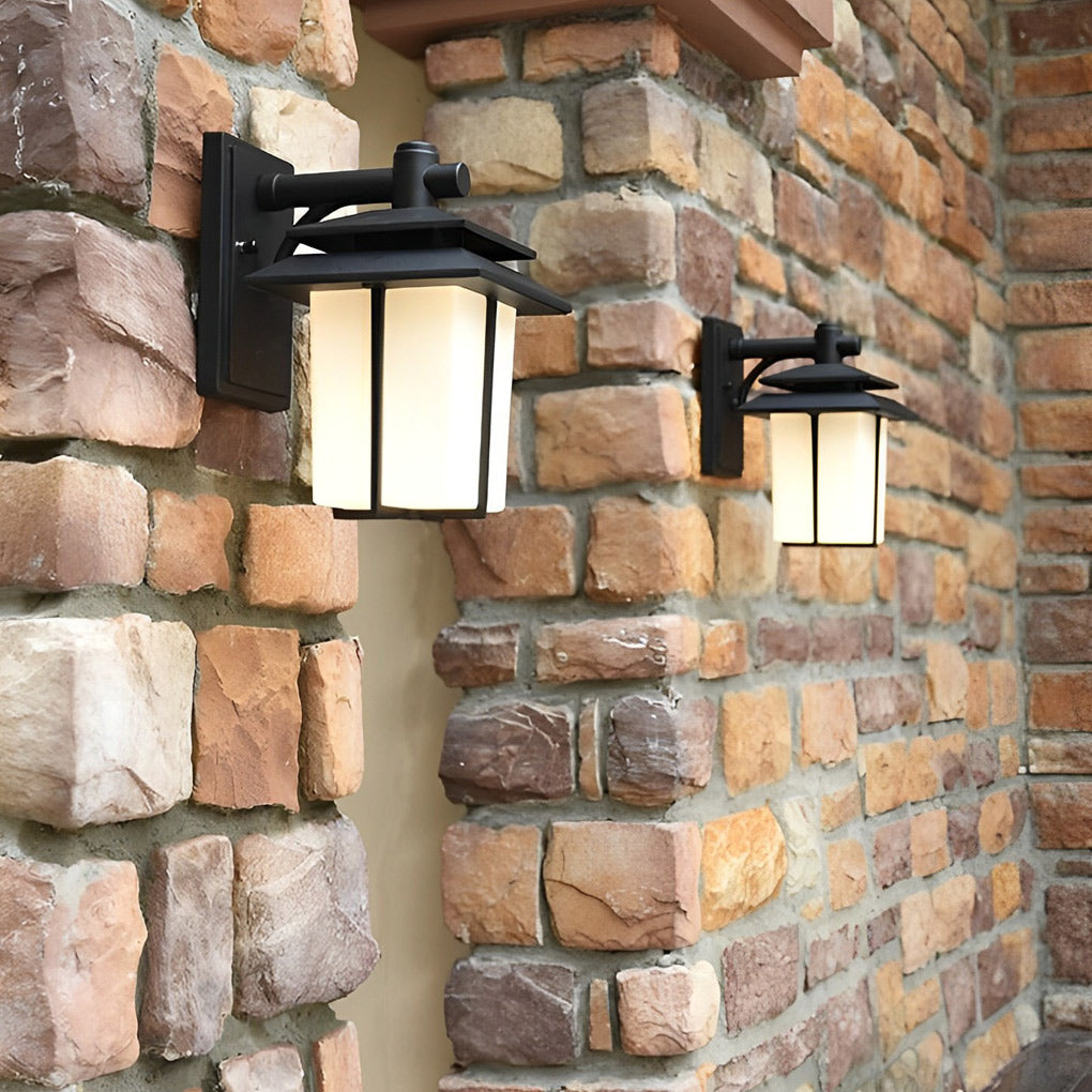 Vintage Glass Aluminum Waterproof European Style Outdoor Wall Sconces Lighting