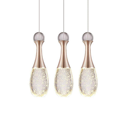 Mini Crystal Electroplated Metal LED Modern Pendant Light Hanging Lamp