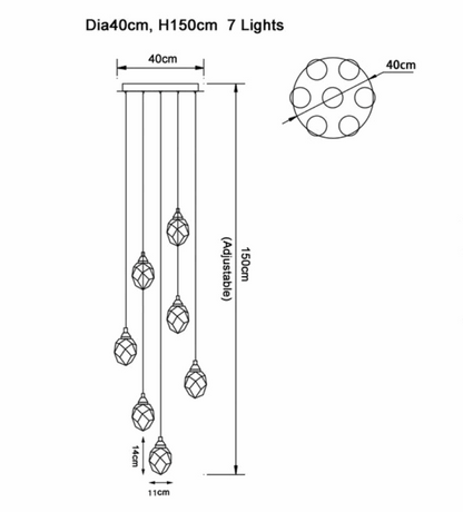 Diamante Crystal Pendant Chandelier