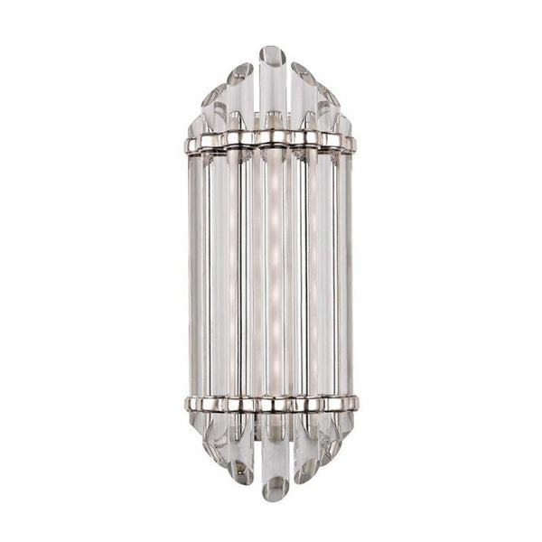 Bathroom Wall Sconce, 1-Light, LED, Polished Nickel, Clear Glass, 16.5"H (408-PN 9WCJX)