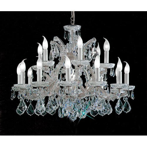 Maria Thersea Chrome Sixteen-Light Chandelier with Crystalique Accents