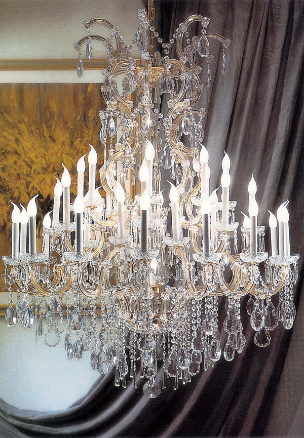 41 Lights Maria Theresa crystal chandelier dressed with clear crystals