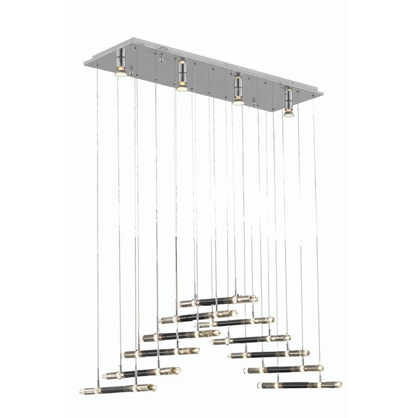 Alpha Chrome 22-Light Chandelier with Elegant Cut Crystal