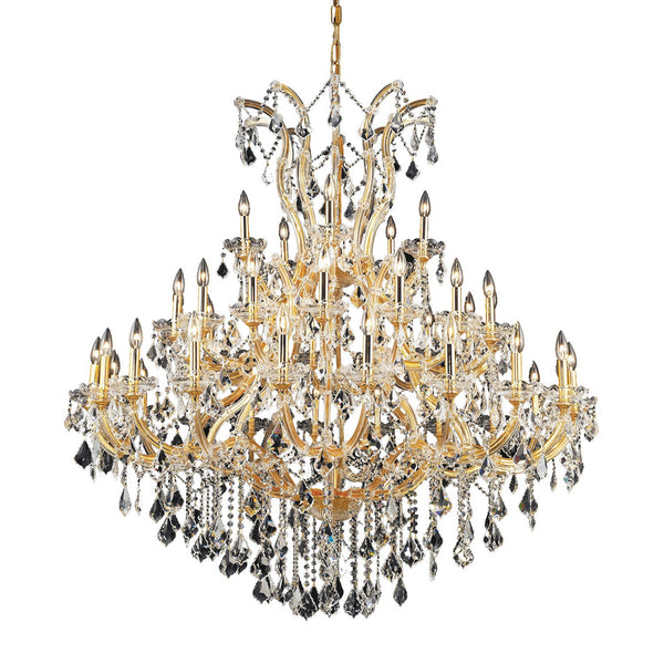 Maria Theresa Gold Forty-One Light 52-Inch Chandelier with Royal Cut Clear Crystal