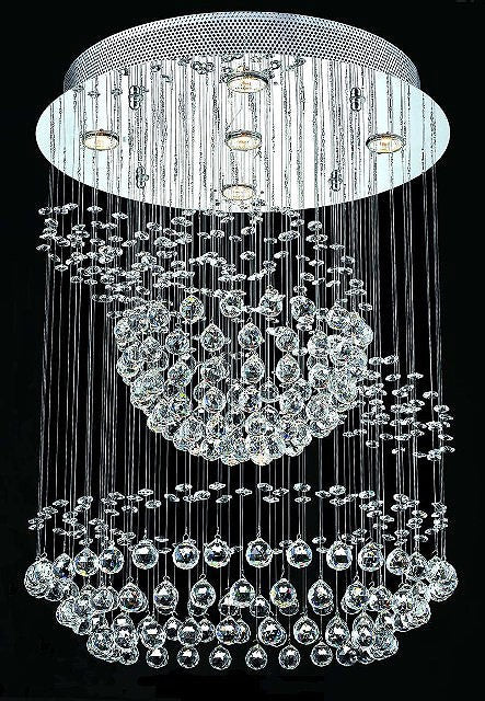 5 light polished chrome Contemporary galaxy Crystal Chandelier