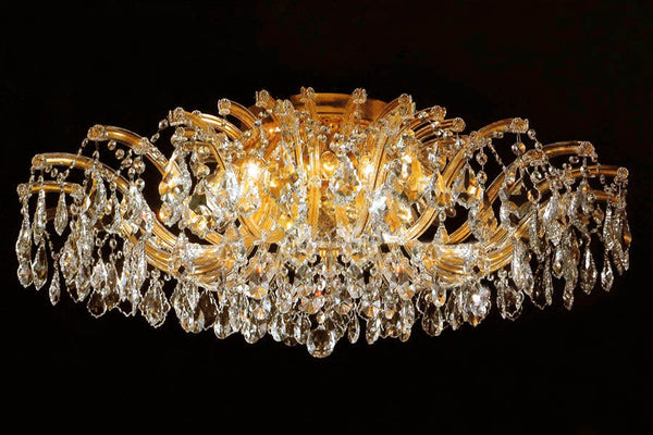 6 Light Maria Theresa Crystal flush mount with gold finish