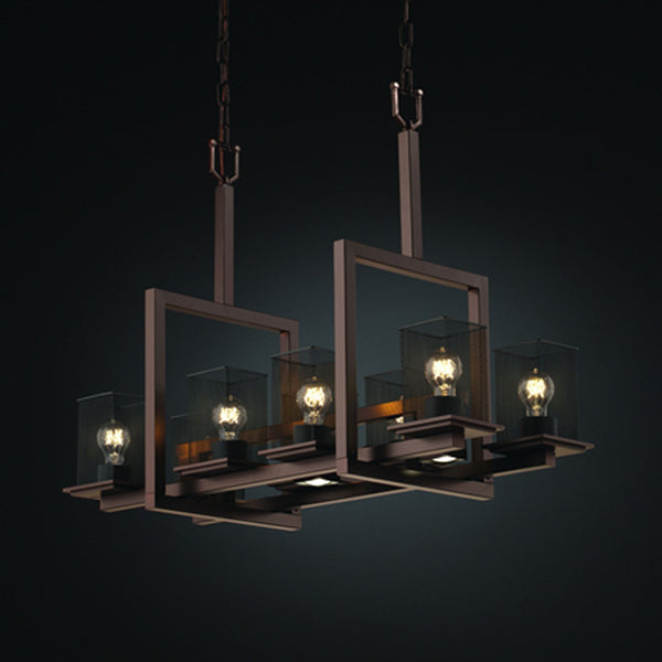 Dark Bronze Eight-Light Chandelier