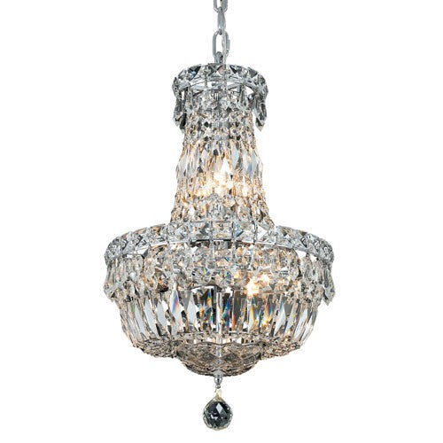 Chrome Six-Light 12-Inch Chandelier with Royal Cut Clear Crystal