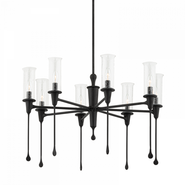 Chandelier, 8-Light, Black Iron, 31.75"W (4131-Bi A8L5R)