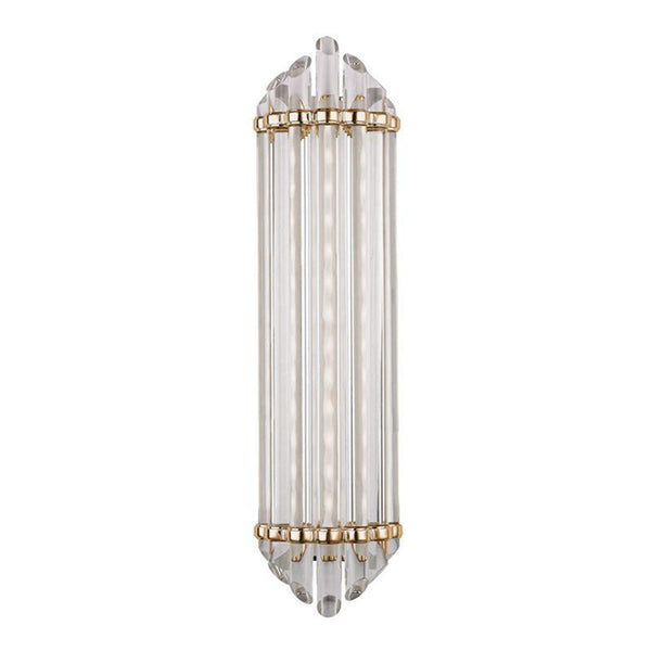 Bathroom Wall Sconce, 1-Light, LED, Aged Brass, Clear Glass, 24.75"H (414-AGB 9WCK8)