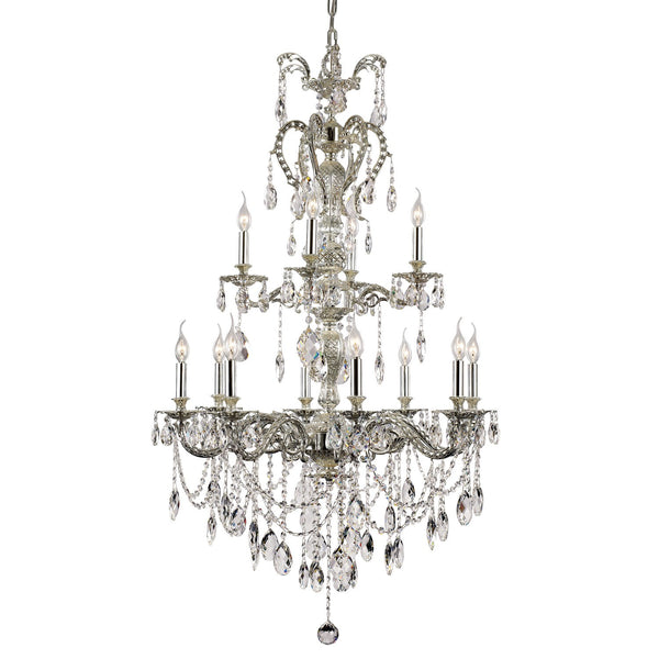 Nickel 12 Light 50-Inch Chandelier