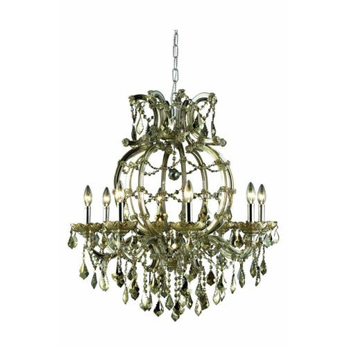 Maria Theresa Royal Cut Crystal Golden Teak Eight Light 32.5-in Chandelier