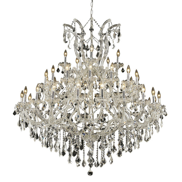 Maria Theresa Chrome Forty-One Light 52-Inch Chandelier with Royal Cut Clear Crystal