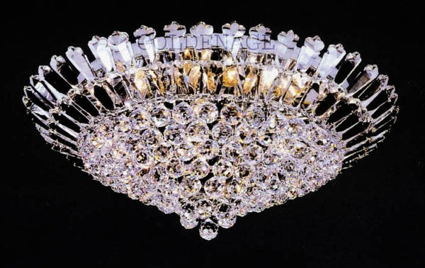 18 Light Crystal flush mount ceiling light with chrome finish