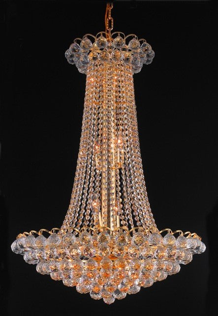 15 Light crystal chandelier golden plated