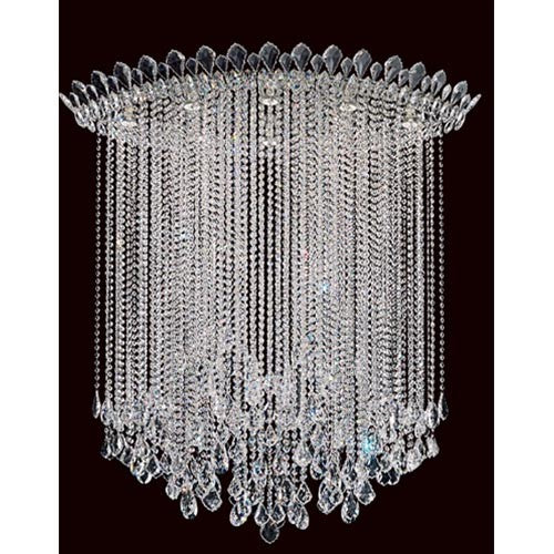 Schonbek Trilliane Strands Stainless Steel Eight-Light Eye Long Flush Mount with Clear Heritage Crystal