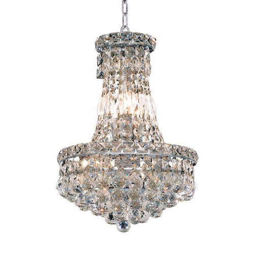 Chrome Six-Light 12-Inch Chandelier with Royal Cut Clear Crystal