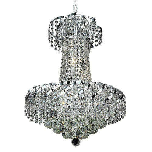 Chrome Six-Light 18-Inch Chandelier with Royal Cut Clear Crystal