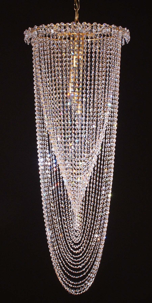 12 lights crystal chandelier in gold plated finish