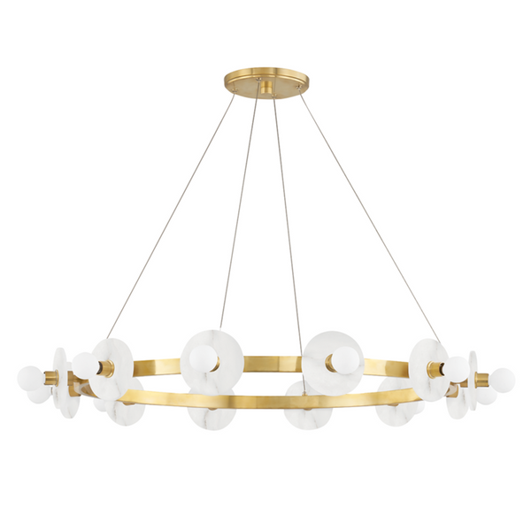 Chandelier, 12-Light, Aged Brass, 40"W (4240-AGB A8G9A)