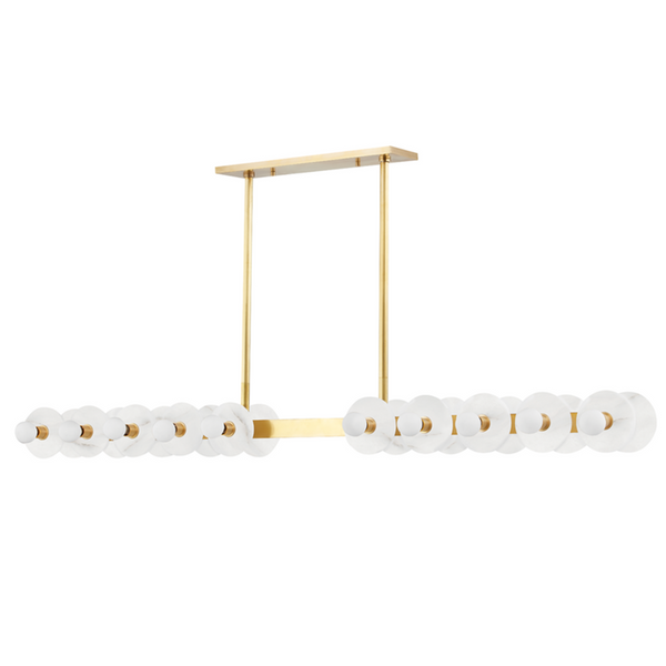 Linear Chandelier, 20-Light, Aged Brass, 59.5"W (4260-AGB A8G9H)