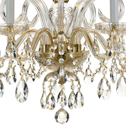 Traditional Crystal 5-Light Chandelier in Polished Brass