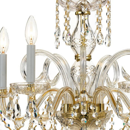 Traditional Crystal 5-Light Chandelier in Polished Brass