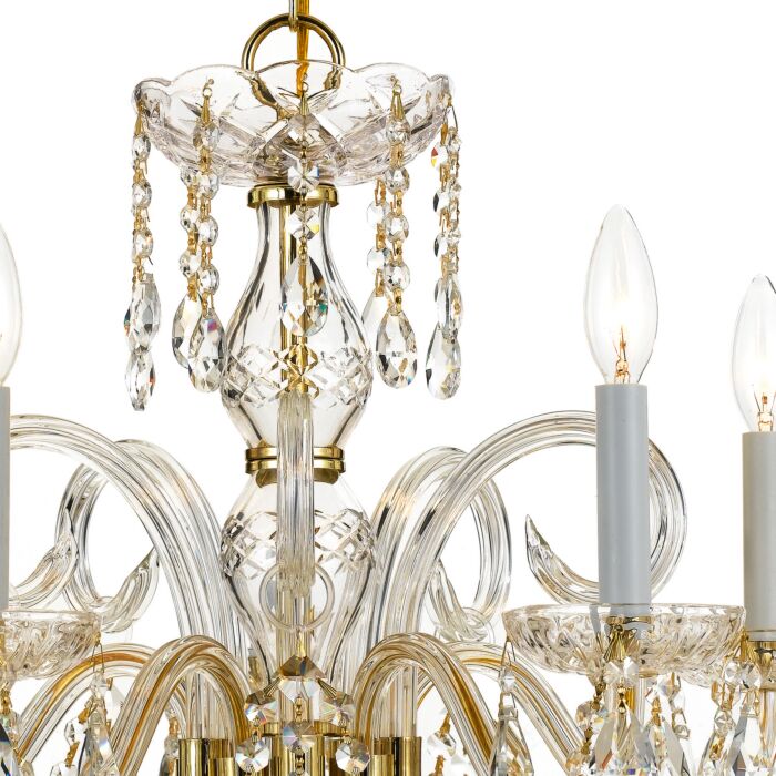 Traditional Crystal 5-Light Chandelier in Polished Brass