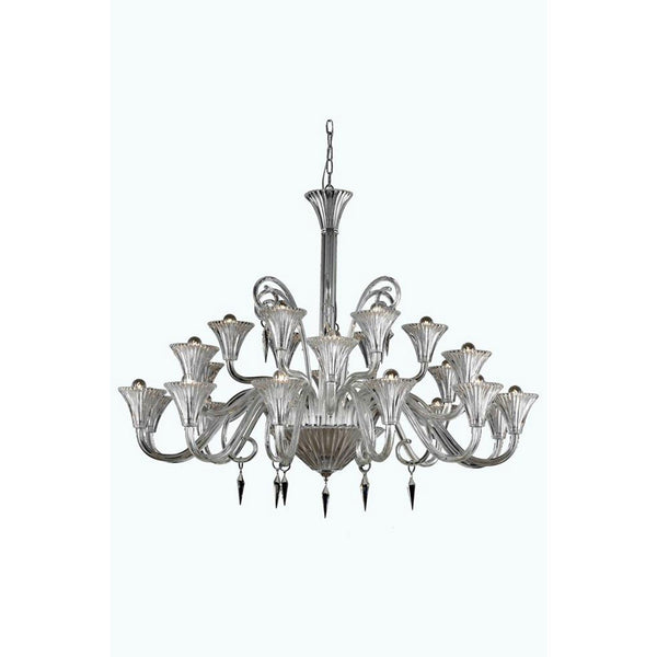 Symphony Clear 24-Light Chandelier with Elegant Cut Crystal