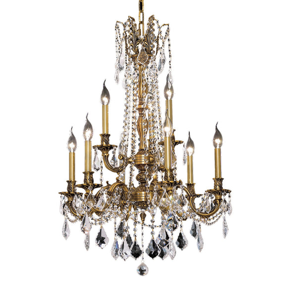 Rosalia French Gold Nine-Light 23-Inch Chandelier with Royal Cut Clear Crystal