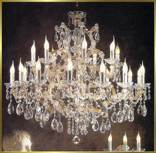 22 Lights Maria Theresa crystal chandelier dressed with clear crystals