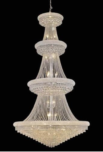 Chrome Forty-Two Light Chandelier with Clear Royal Cut Crystals