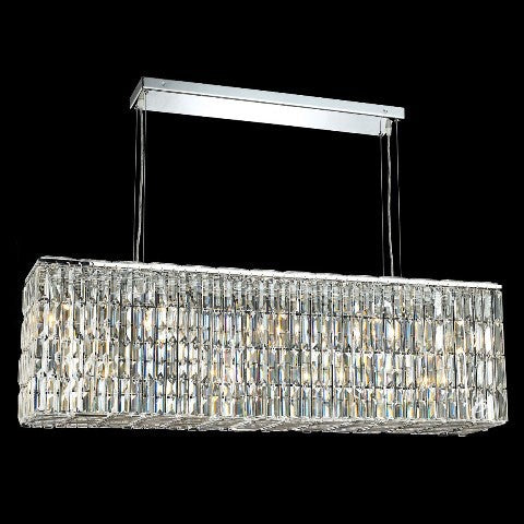 9 light polished chrome Contemporary Crystal Chandelier