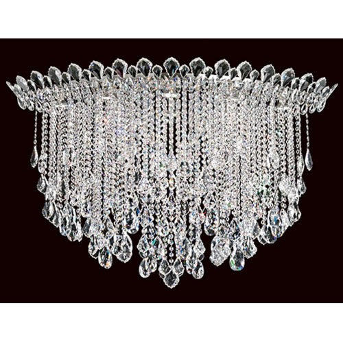 Schonbek Trilliane Strands Stainless Steel Eight-Light Eye Medium Flush Mount with Clear Heritage Crystal