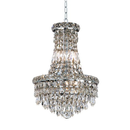 Chrome Six-Light 12-Inch Chandelier with Royal Cut Clear Crystal