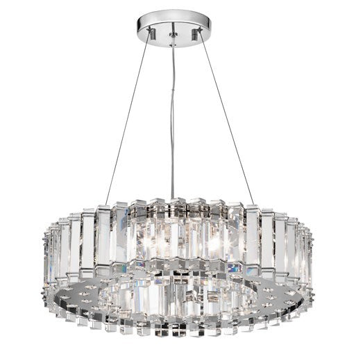 Crystal Skye Chrome Eight-Light Pendant Crystal