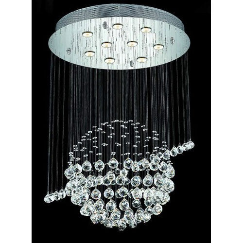 Galaxy Orbit Chrome Seven-Light 26-Inch Pendant with Royal Cut Clear Crystal