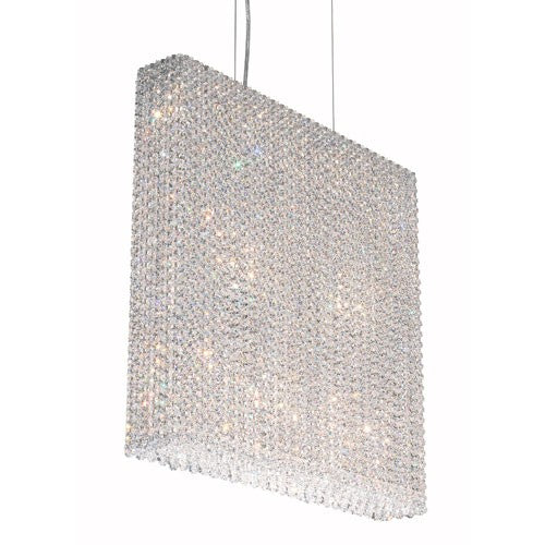 Stainless Steel 11-Light Crystal Swarovski Elements Pendant Light, 25W x 24.5H x 25D