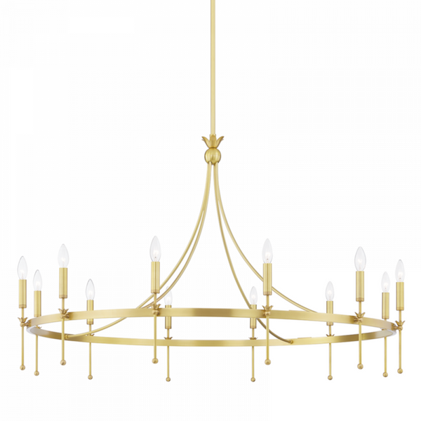 Chandelier, 12-Light, Aged Brass, 50.5"W (4351-Agb A8L62)