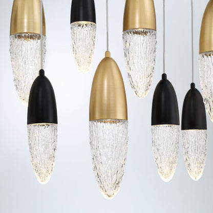 Ecrou 20-Light Chandelier in Mixed Black With Brass